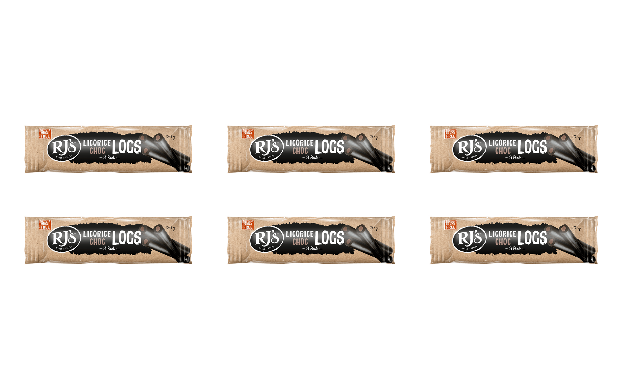 rjs-licorice-choc-logs-120g-x6 | NZ MADE